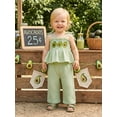 thumbnail image 6 of Loicainy Baby Kids Toddler Girl Summer Clothes 6 9 12 18 24 Month 2 3 4 5 6 Year Sleeveless Muslin Smocked Top Pants Cute Outfit, 6 of 9
