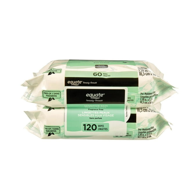 Equate Beauty Sensitive Skin Facial Wipes 120CT