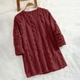 thumbnail image 4 of Women's Fleece Sherpa Tops Long Sleeve Fuzzy Warm Tunic Tops with 2 Pockets Lounge Loose Home Pajamas Winter Outfits (XL, Wine), 4 of 7