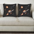 thumbnail image 3 of Set of 2 18x18in Throw Pillow Covers - Stylish Space Scene with Futuristic Spacecraft & Celestial Body Design for Couch Bed Car, 3 of 8