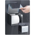 thumbnail image 3 of Estuche de almacenamiento de pañuelos de acero inoxidable para cocina, baño, sala de estar, baño, inodoro, rollo de papel de pared para el Almacenamiento y organización del hogar Tipo 2 16x13x13cm Bearachild HA073020-03, 3 of 6
