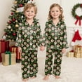 thumbnail image 5 of Gubotare Kids Christmas Pajamas Matching Sets Kids Boys Girls Toddler Solid Daily Pyjamas Sleepwear Set Basic Size 13-14 (Green,13-14 Years), 5 of 6