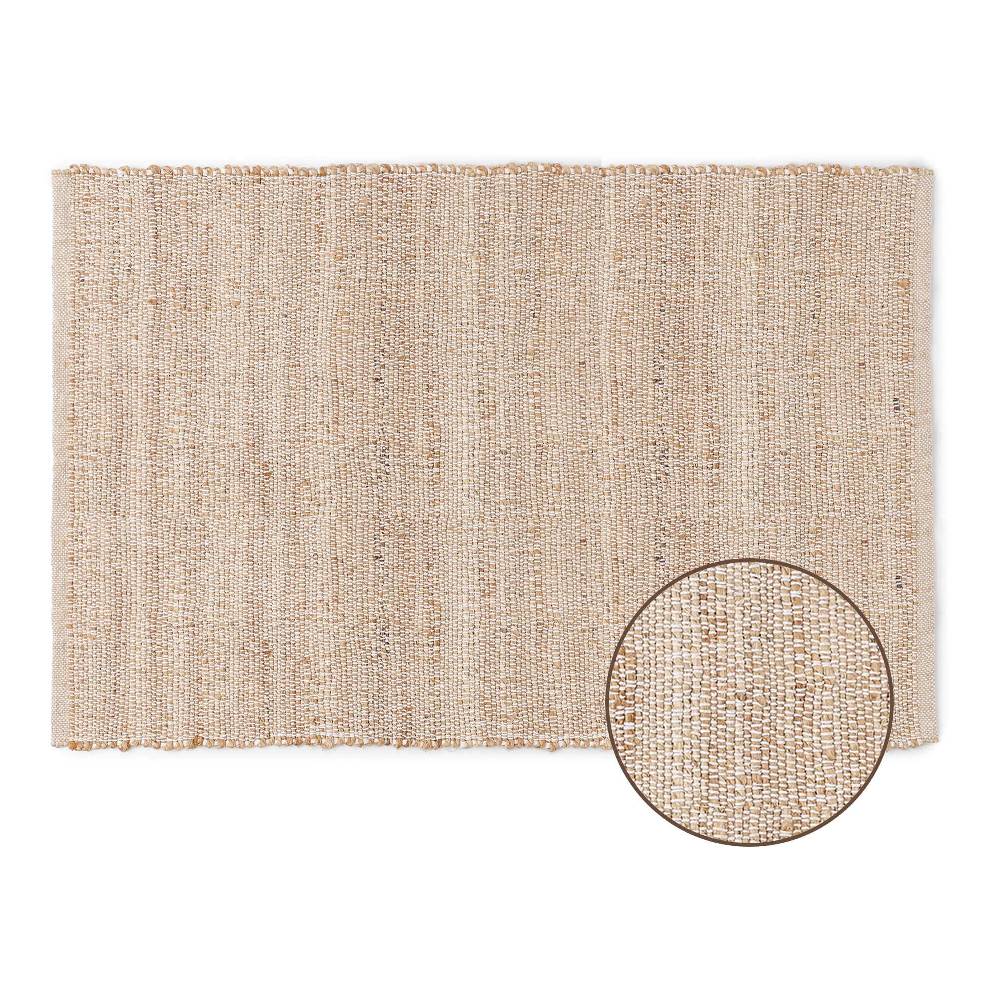 · REDEARTH · Jute Cotton Area Rug - 5'x8' Rectangular Rug, Sustainable Handwoven, Non-Shedding, Soft & Durable – Reversible, Neutral Tones for Home Décor in Living Room, Dining Room, Bedroom