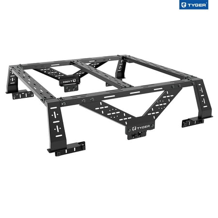 Tyger Auto Plate Style Overland Bed Rack for Full-Size Pickup Trucks | Compatible with Ram 1500 & HD, Ford F-Series, Silverado, Sierra, Tundra, Titan & XD (see image for size chart) | TG-BK2U55637