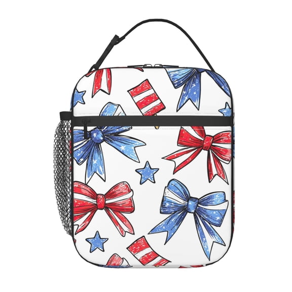 Bow Lunch Box Reusable Portable Lunch Bag Tote Bag for Work Picnic Hiking