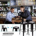 thumbnail image 4 of FDW Metal Bar Stool Set of 2 Height Adjustable 30 Inches Stackable Barstools Low Backrest Kitchen Chairs Patio Chairs Dining Stool Tolix Style Bar Stools,Black, 4 of 5