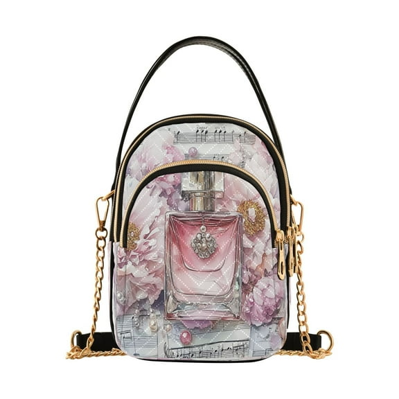 YAZAOO Cross Body Fashion Shoulder Waist Purse Bags Perfume Flowers Sheet Music Pocket Handbags