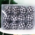 thumbnail image 4 of Lovebay 70mm/2.75" Christmas Tree Pendants Decorative Hanging Christmas Plaid Balls Ornaments Set - 24 Pieces White, 4 of 11