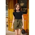 thumbnail image 4 of Arshiner Girls Shirts Ruffle Short Sleeve Summer Cute Casual Crewneck Tops Blouse Tee, 4 of 6