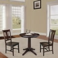 thumbnail image 3 of 30" Round Pedestal Dining Table with 2 San Remo Chairs - Mocha - 3 Piece Set, 3 of 3