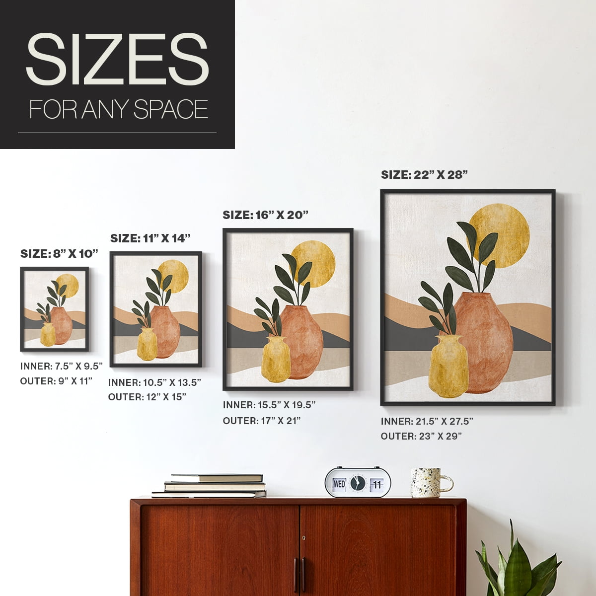 Adobe Moon II in Paper Solid Wood 22 x 28 Framed Print