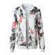 thumbnail image 5 of Chaquetas para mujer Damas Casual O Cuello Retro Floral Cremallera Chaqueta Casual Abrigo Prendas de abrigo Odeerbi ODB-3, 5 of 7
