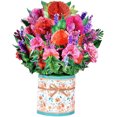 thumbnail image 1 of Tarjeta de flores emergente para mamá, tarjeta plegable de flores 3D de 9,75 x 9,75 pulgadas para el día de la madre, tarjeta de ramo con sobre en blanco para cumpleaños, día de la madre, aniversario, 1 of 7