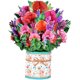 thumbnail image 1 of Tarjeta de flores emergente para mamá, tarjeta plegable de flores 3D de 9,75 x 9,75 pulgadas para el día de la madre, tarjeta de ramo con sobre en blanco para cumpleaños, día de la madre, aniversario, 1 of 7