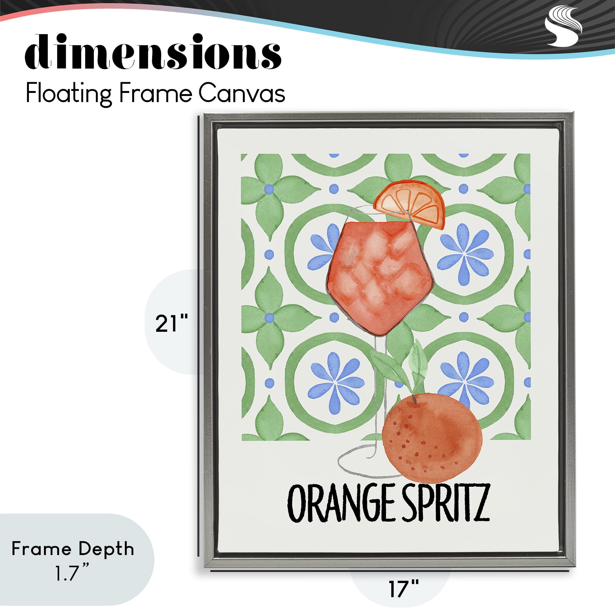 Stupell Industries Orange Spritz On My Mind Gray Framed Floater Canvas Wall Art, design by Nina Jacobs