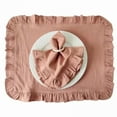 thumbnail image 2 of Placemats for Table Cotton 100% Ruffule Napkins for Plates Soft Flounced Wedding Decoration House Warming Gift Table Decor Party, 2 of 10