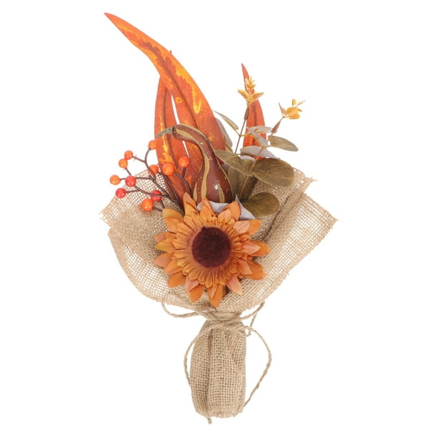 Ramo de hoja de arce realista lino decorativo vitalicista Ramo de flores artificiales