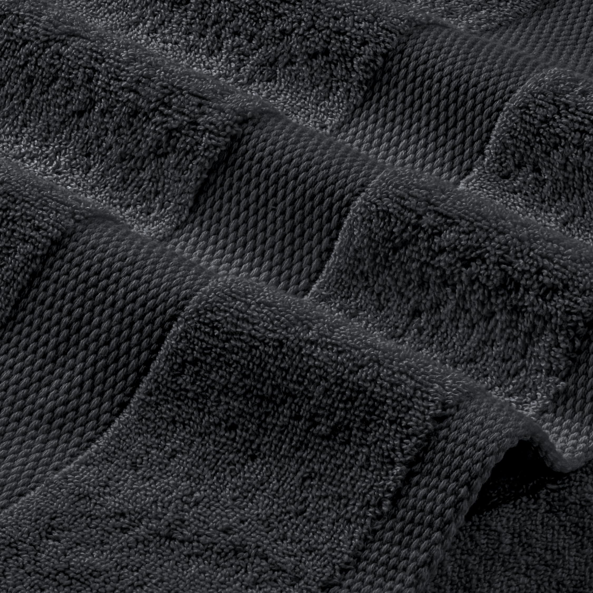 White Classic Luxury 650 Gsm Cotton Bath Sheet Towels, Extra Large Bathroom Towels Oversized, Black, 35 x 70, 2 Pack