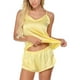 thumbnail image 5 of Conjunto de ropa de dormir para mujer Encantador chaleco con cuello en V, pantalones cortos, camisón, amarillo, M Guardurnaity XX000231-11, 5 of 7