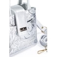 thumbnail image 4 of Bolso A ÁNGELOZANO Aurelia tipo Satchel en Piel Grabada Plata con Asa y Correa Desmontable, 4 of 7