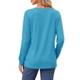 thumbnail image 4 of Fantaslook V Neck Blouses for Women Dressy Casual Tops Button Long Sleeve Shirts Trendy Fall Tops, 4 of 9