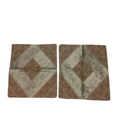 Mogul Square Silk Home Decor Cushion Cover Indian Vintage Sari Border Pillow Cases 16x16