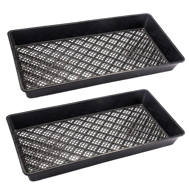 fastboy 2pcs Seedling Tray Wear-resistant Seed Starters Mesh Bottom Seeds Basin Seedlings Box for Microgreens Soil Blocks Wheatgrass
