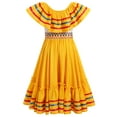 thumbnail image 3 of IDOPIP Kids Girls Traditional Mexican Dress Cinco De Mayo Fiesta Ribbon Ruffle Drape Party Dresses, 3 of 10