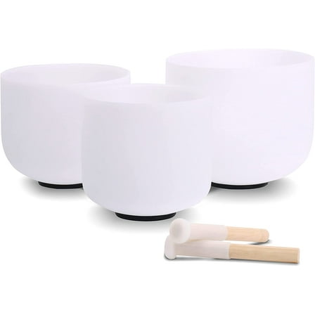 FMTY 7"A   8"C   9"F Crystal singing bowls set sound bowl for healing Mindfulness, Meditation, Yoga, Spiritual and Body Healing Chakra Bowl (7 inch   8 inch   9 inch, 7inch A   8inch C   9inch F)