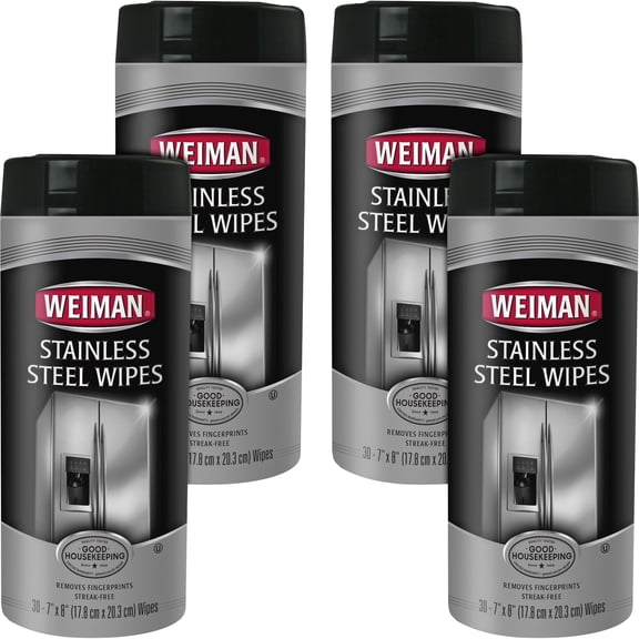 WEIMAN Stainless Steel Wipes, 7 X 8, 30/Canister