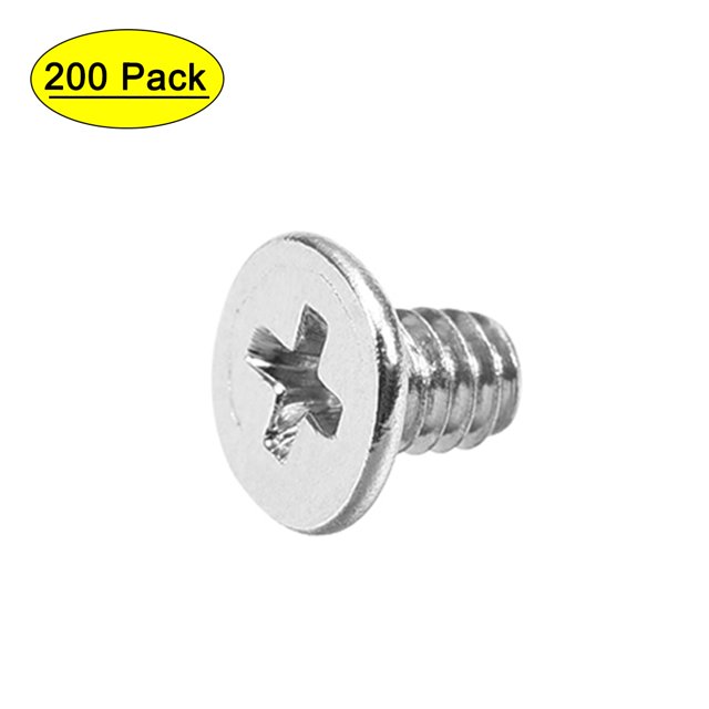 Unique Bargains M2 x 3mm Laptop Notebook Computer Screws Phillips Head Screw Silver Tone 3.8mm Dia Screw Head 200pcs