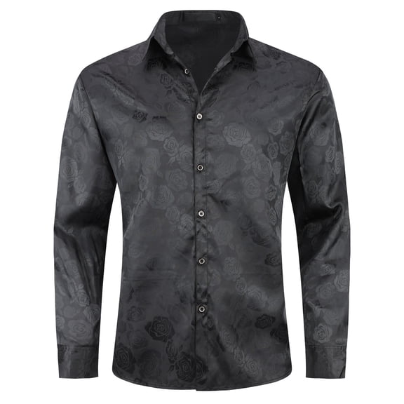 AZoiNM Men's Print Patchwork Casual Shirt Slim Fit Long Sleeve No Pocket