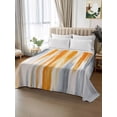 thumbnail image 2 of King Flat Sheet 105"x98", Orange Gray Soft Lightweight Bedding Flat Sheets Only, Retro Country Abstract Ombre Aesthetic Brushed Microfiber Top Bed Sheet, Breathable StainResistant Bedsheets, 2 of 9