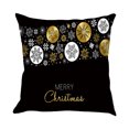 thumbnail image 1 of Christmas Pillow Cover, Black Gold Light Luxury Reindeer Snowman Cushion Case, Square Soft Fabric Throw Case for Sofa Living Room Decor, 1 of 5
