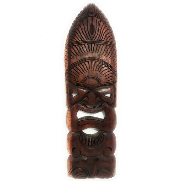 God of Surf Tiki Mask 36"- Stained Monkeypod Hand Carved | #rti201590s