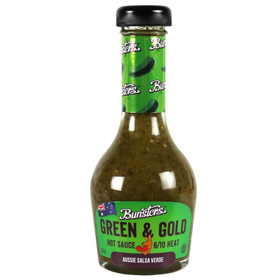 Bunsters Green & Gold Hot Sauce 5 Oz 6/10 Heat Aussie Salsa Verde BUNSTERS-2401