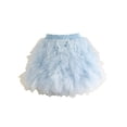 thumbnail image 5 of Fgnfyis Skirts for Girls Cake Tiered Ruffle Dress Cute Short Party Tutu Skirt Casual Versatile Outfit Light Blue 4-5 Years, 5 of 5