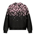 thumbnail image 5 of DISNIMO Cherry Blossom Printed Jackets for Women Long Sleeve Sweatshirts V Neck Outwear Zip Up Jackets with Pockets, XL, 5 of 7