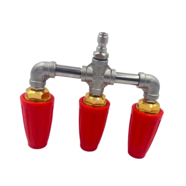 Dusknt Under $5 Rotating Nozzle Three Nozzle High Pressure Cleaning Machine Red Copper, Clearance Sales Today! Deals Prime!