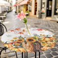 thumbnail image 6 of Orange Pumpkins Fall Round Tablecloth for 36-44 Inch Tables,Fitted Table Cover with Elastic Edge,Thanksgiving Maple Leaves Pastoral Waterproof Outdoor Table Cloth Protector for Patio Garden Dinner, 6 of 9