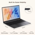 thumbnail image 4 of HYYUO Laptop Computer, 15.6inch FHD Display 16GB RAM 512GB SSD, Intel 6500Y 2 Cores, Office 2024 Windows 11, Type-C PD Dual 4K Output for Work Study, 4 of 10
