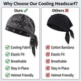 thumbnail image 5 of 1Pack Paisley Cooling Headscarf Cap Set Bandana Beanie, Breathable, Adjustable Straps (Black), 5 of 8