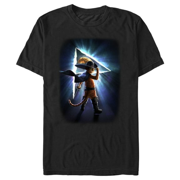 Men's Puss in Boots: The Last Wish Space Poster Graphic Tee Black Medium