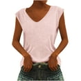 thumbnail image 2 of ITSAME Summer Tank Tops for Womens, V Neck Solid Color Loose Fit Casual Daily Cami Pink M, 2 of 8