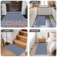 thumbnail image 5 of Navy Blue Moire Door Mat Indoor Outdoor, Water Ripple Stripe Farmhouse Non Slip Welcome Mat with Rubber Backing, Absorbent Fabric Front Door Mats Entryway Rug for Home Patio Entrance 18"x30", 5 of 8
