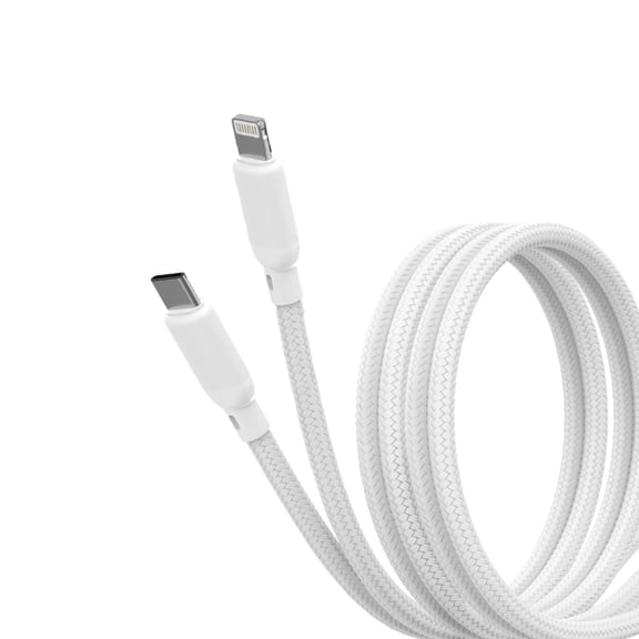 Energizer USB-C to Lightning Cable 10FT Fast Charging Braided Cord Extra Long Durable Sync Cable White
