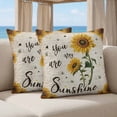 thumbnail image 5 of 24x24 Pillow Covers Set of 2, Vintage Sunflowers Square Throw Pillow Covers for Couch/Sofa/Living Room, Spring Summer Retro Bees Yellow Floral Decorative Soft Pillowcases for Couch Throw Pillows, 5 of 9