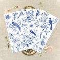 thumbnail image 2 of 3 Sheets Blue and White Porcelain Furniture Transfer 6x12inch Peacock and Flowers Rub on Transfer Self-Adhesive Wall Art Decals for Bedroom Living Room Desk Table Decoration, 2 of 8