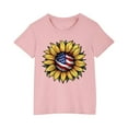 thumbnail image 2 of Tdoqot Girls 4th of July Shirts- Fashion Short Sleeve Cotton Summer T Shirts Kids Clothes Tops Pink Size 3 T, 2 of 5