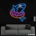 thumbnail image 3 of Craftnamesign Shark Donut Neon Sign, Donut Shop LED Sign, Bakery Decor, 3 of 4